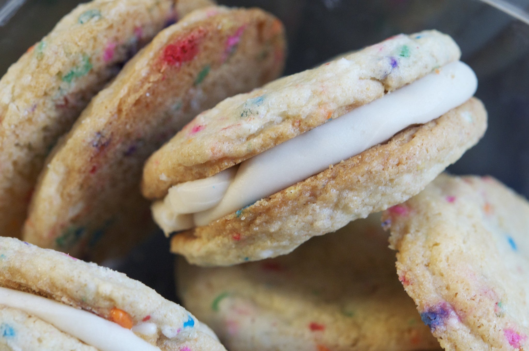 Birthday Cake Cookies Dollop'd with Frosting