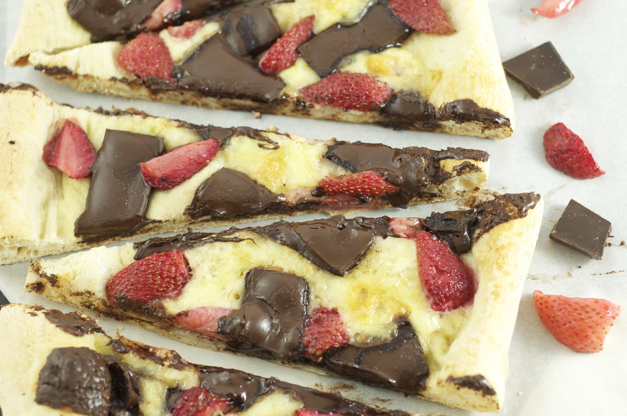 Roasted Strawberry, Chocolate, & Brie Pizza