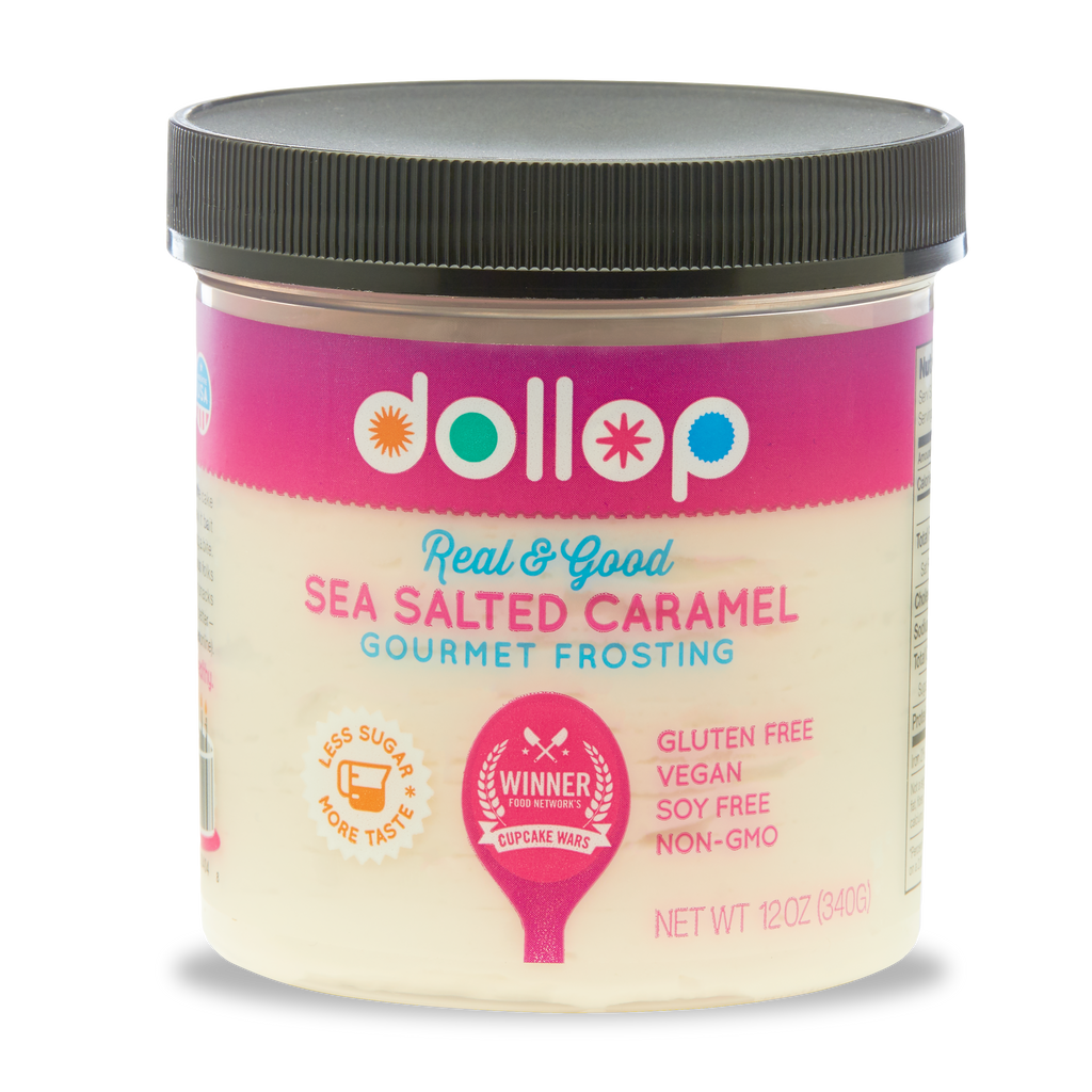 Sea Salted Caramel Gourmet Frosting | Dollop Gourmet Frosting | Vegan | Gluten Free | NonGMO | Soy Free | Dairy Free | All Natural | Made in the USA | 12 oz