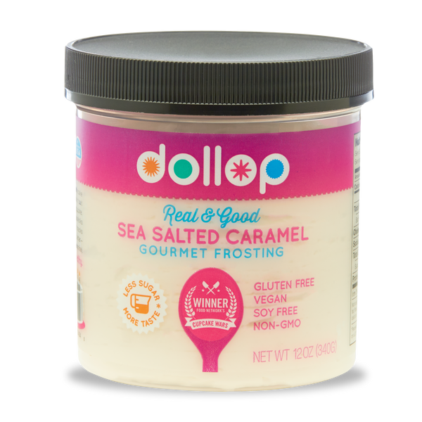 Sea Salted Caramel Gourmet Frosting | Dollop Gourmet Frosting | Vegan | Gluten Free | NonGMO | Soy Free | Dairy Free | All Natural | Made in the USA | 12 oz