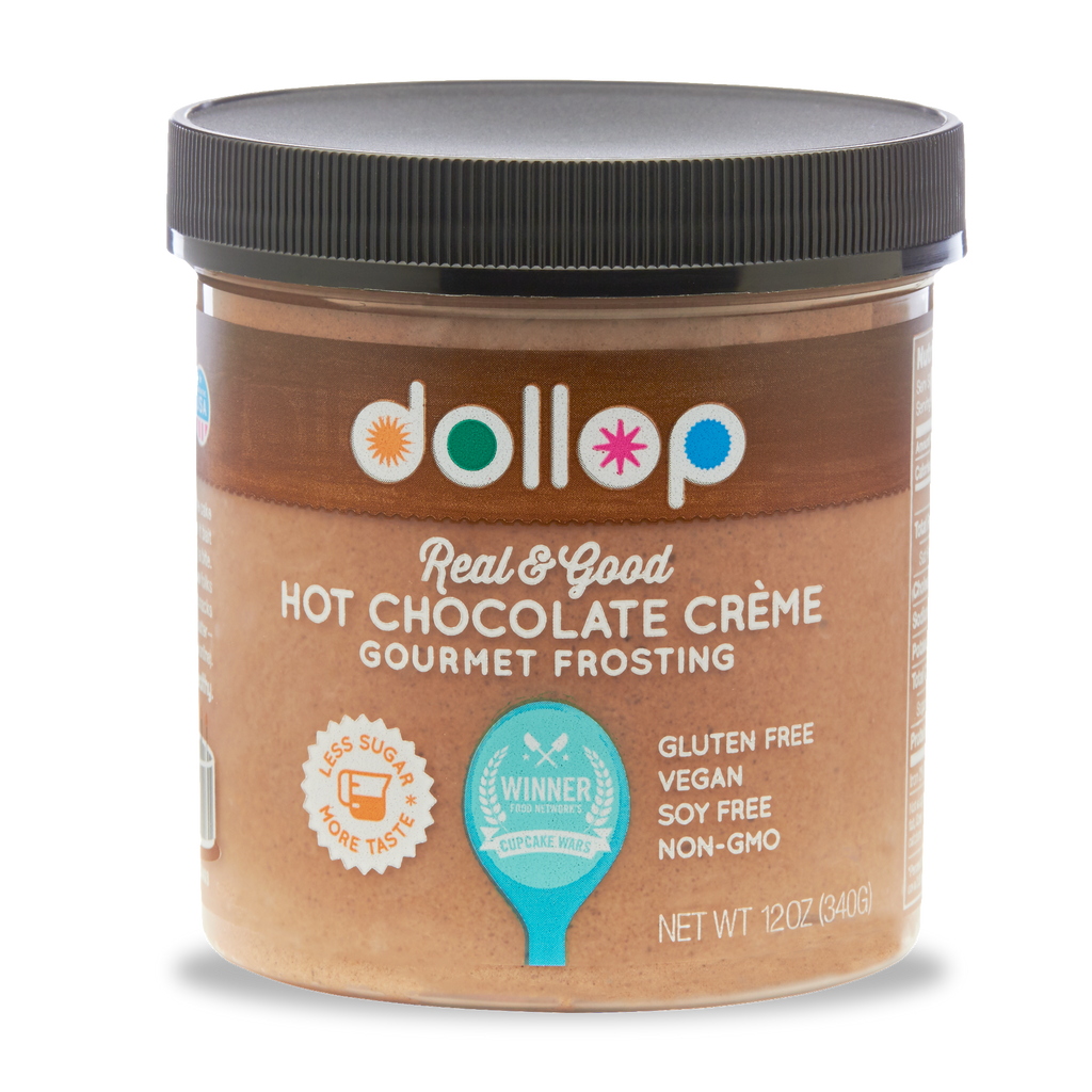 Hot Chocolate Creme | Dollop Gourmet Frosting | Vegan | Gluten Free | NonGMO | Soy Free | Dairy Free | All Natural | Made in the USA | 12 oz