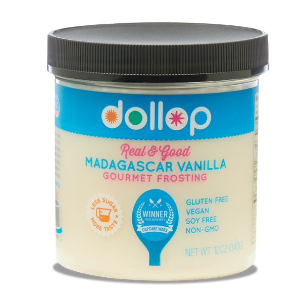 Madagascar Vanilla | Dollop Gourmet Frosting | Vegan | Gluten Free | NonGMO | Soy Free | Dairy Free | All Natural | Made in the USA | 12 oz